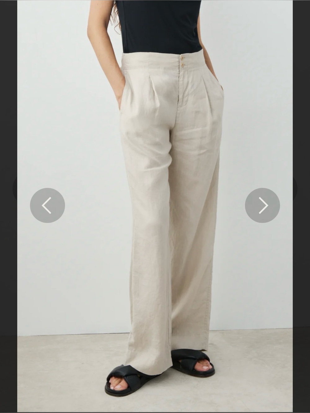 AYR The Supremo Irish Linen Wide Leg Pants Size Small